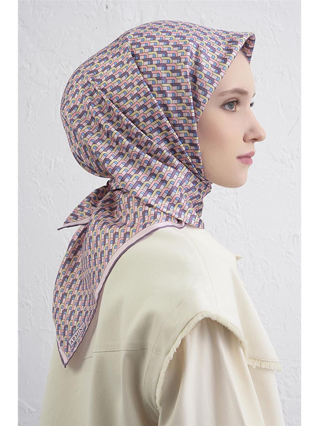 Pembe Saf İpek Sura Eşarp 9417D 37-3