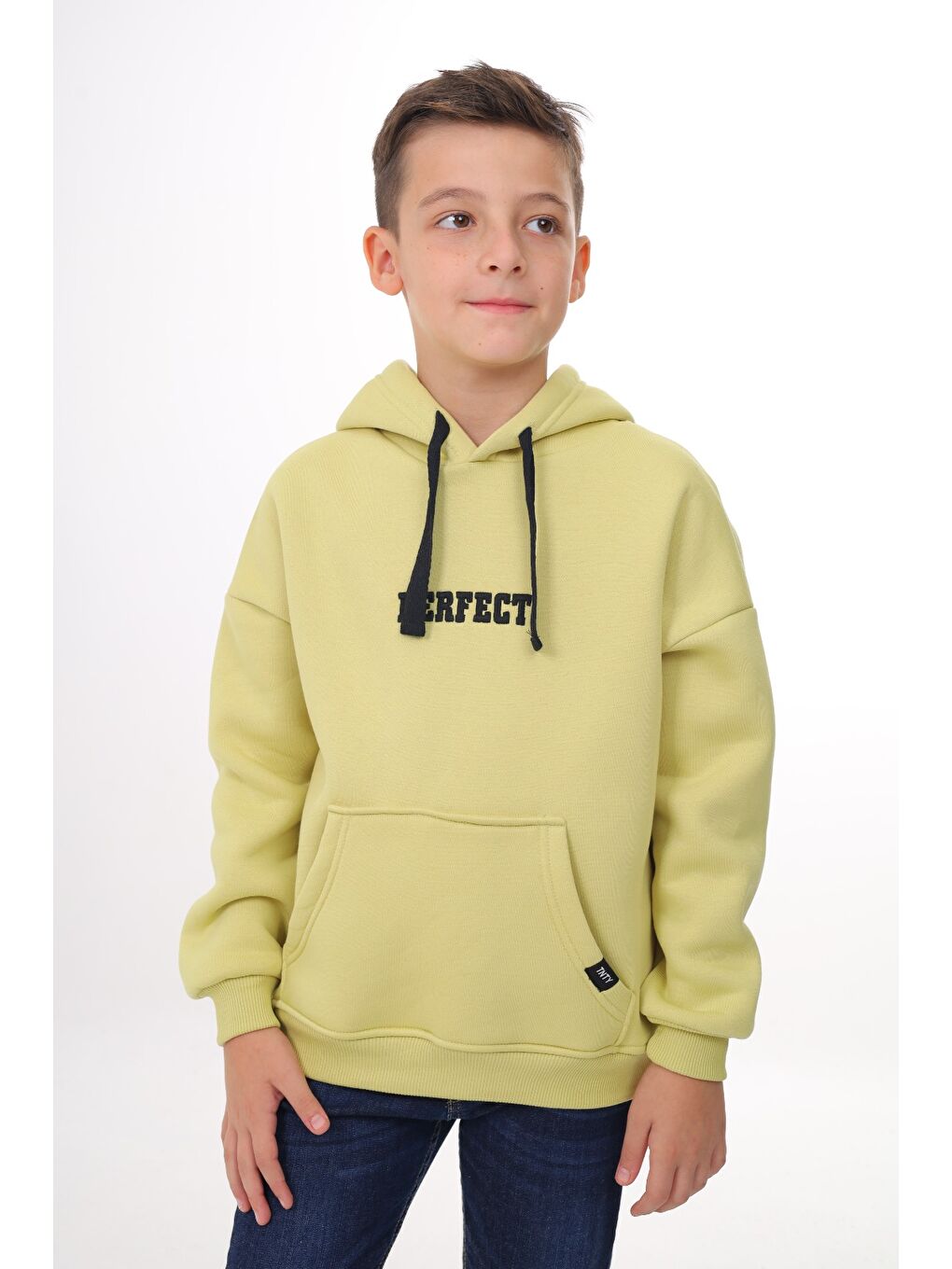 Yeşil Erkek Çocuk Nakışlı Sweatshirt