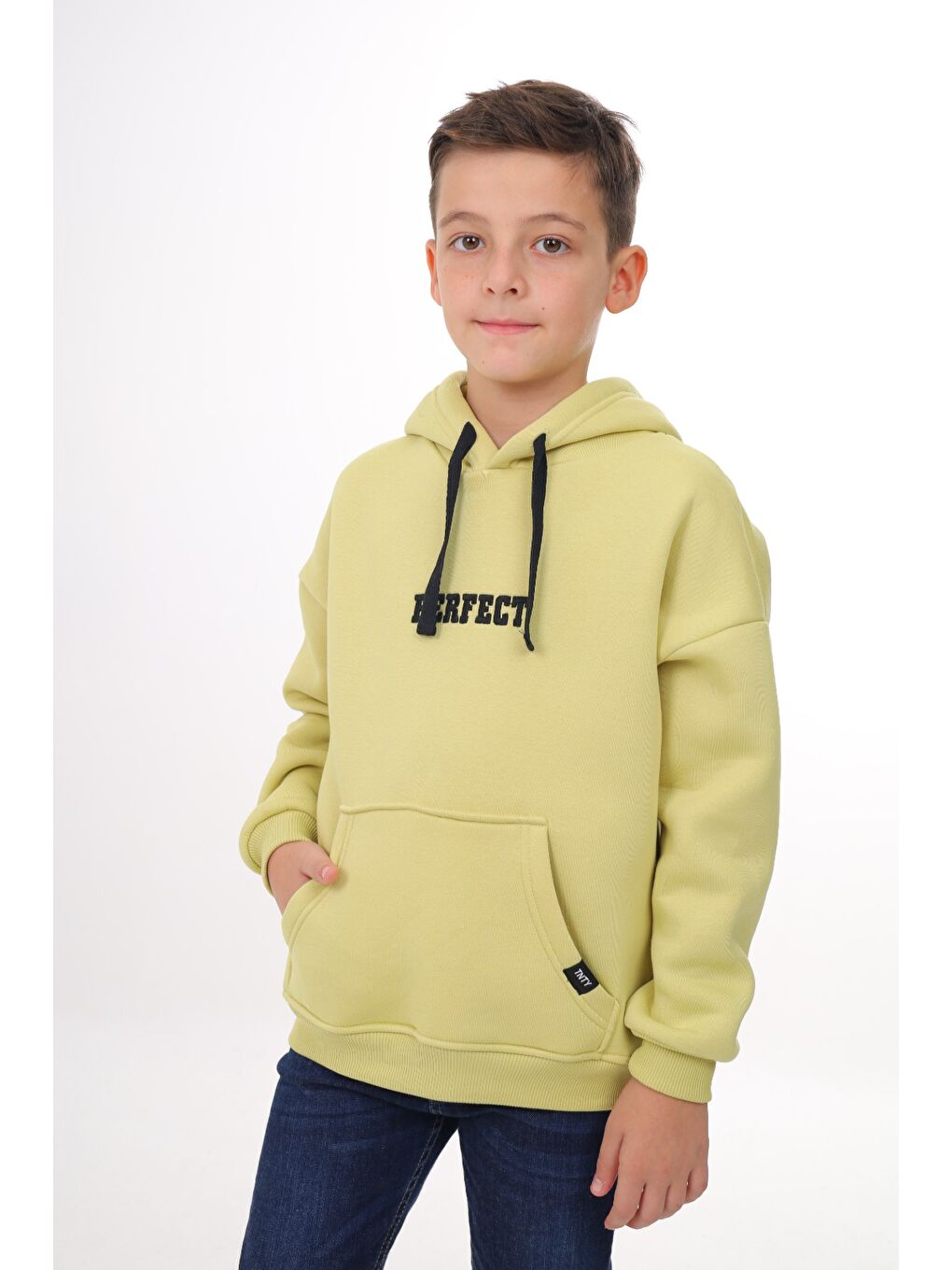 Yeşil Erkek Çocuk Nakışlı Sweatshirt-1