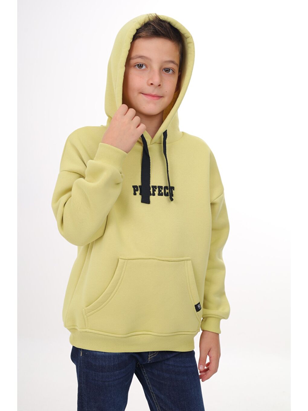 Yeşil Erkek Çocuk Nakışlı Sweatshirt-3