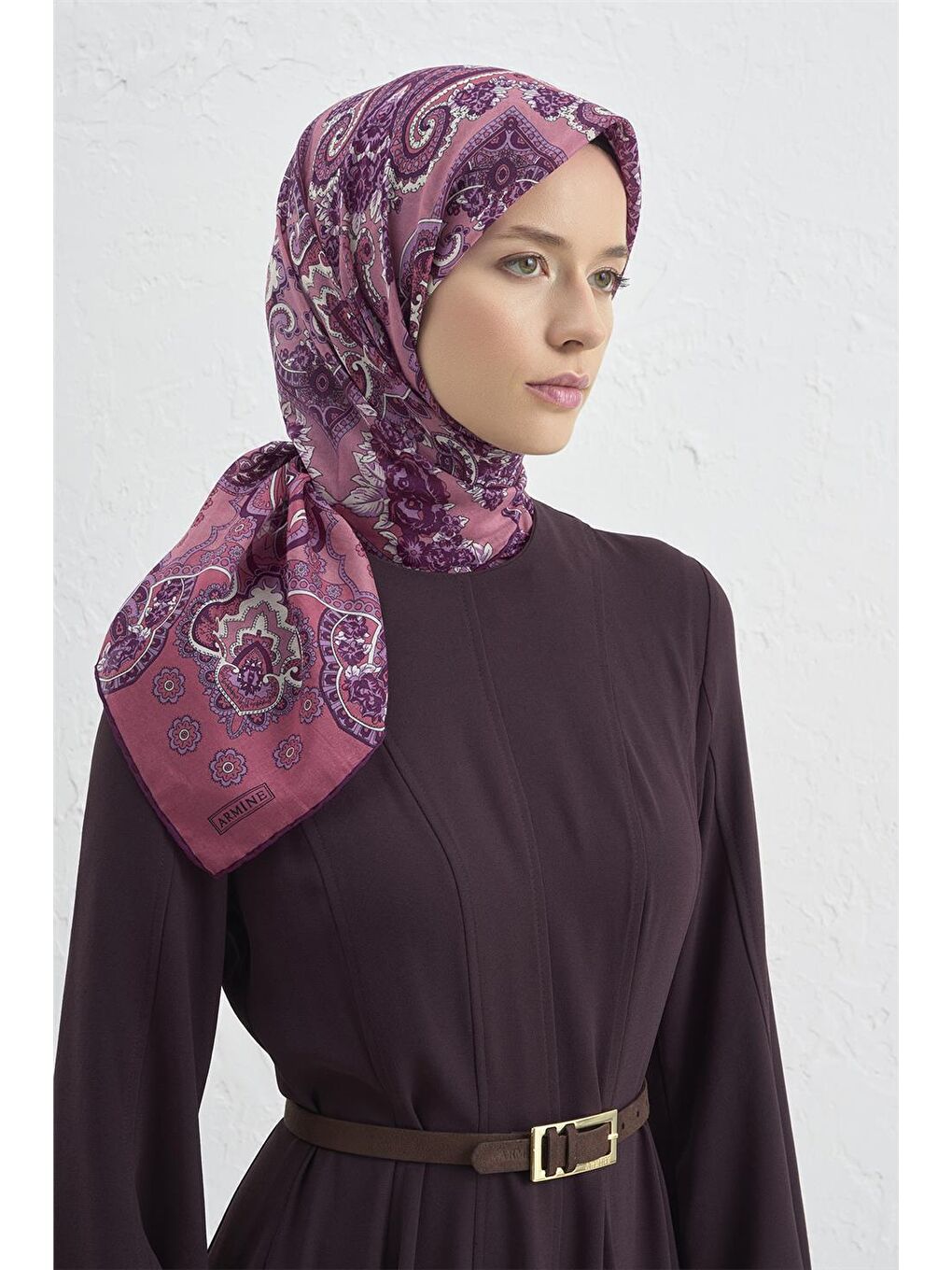 Pembe Çiçek Eşarp 48 57-1