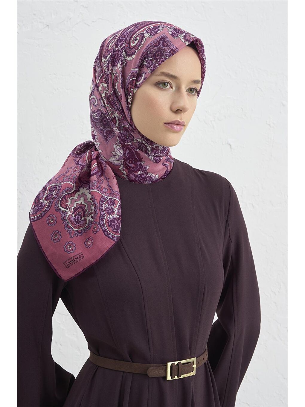 Pembe Çiçek Eşarp 48 57-2