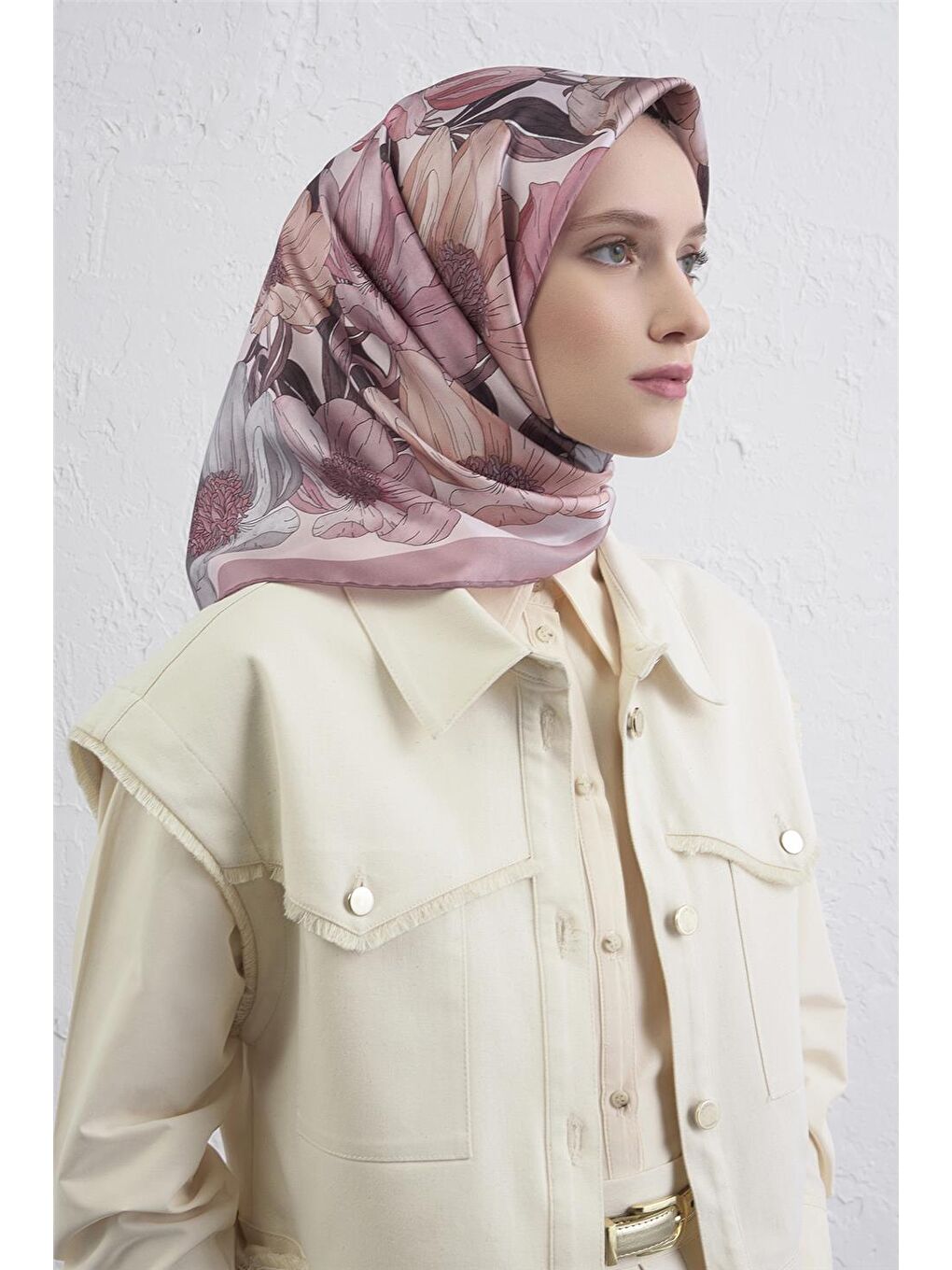 Pembe Saf İpek Sura Eşarp 9403D 82