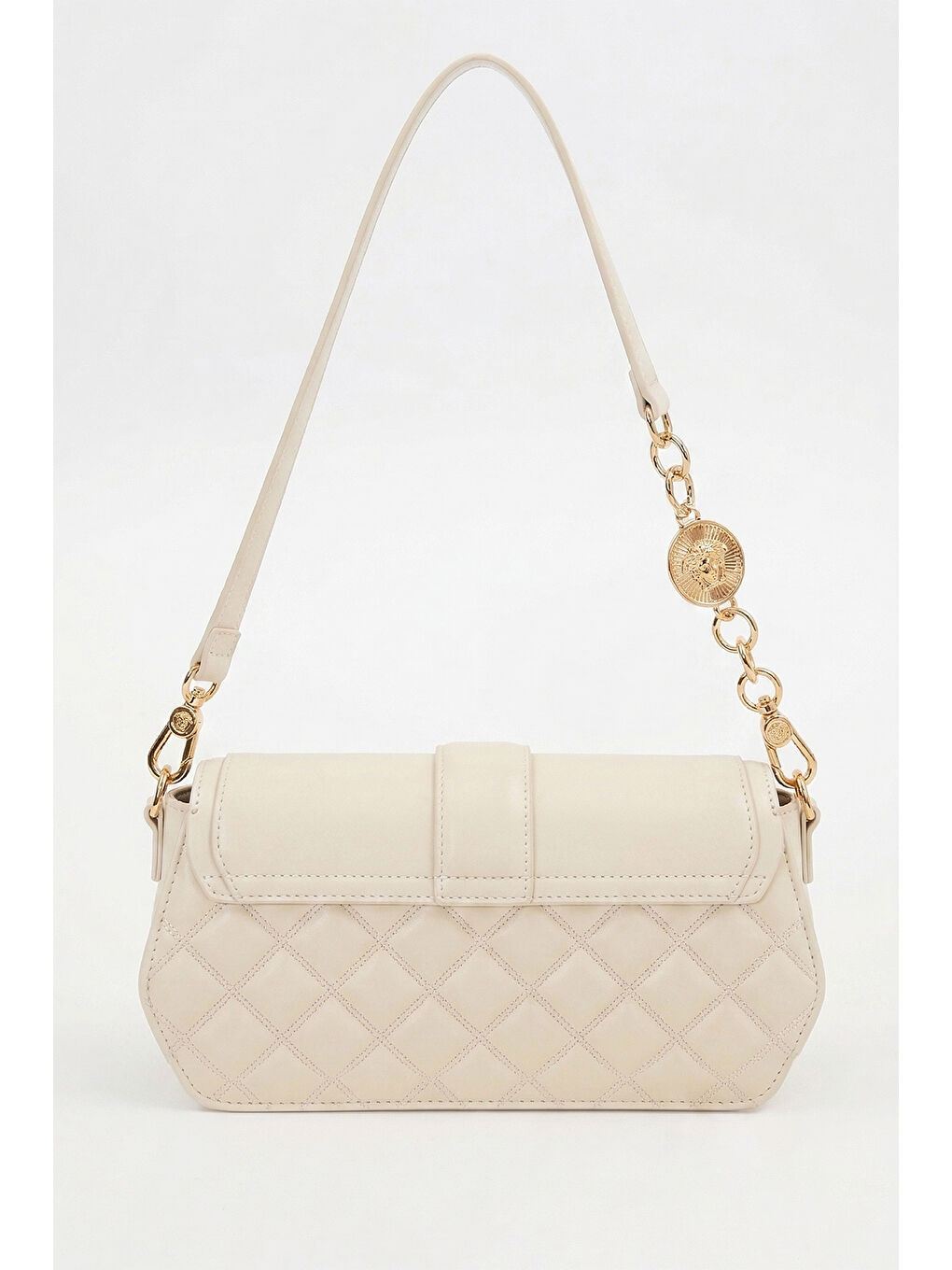 Ekru Çift Askılı Sert Deri Premium Çanta 930389 Krem-1