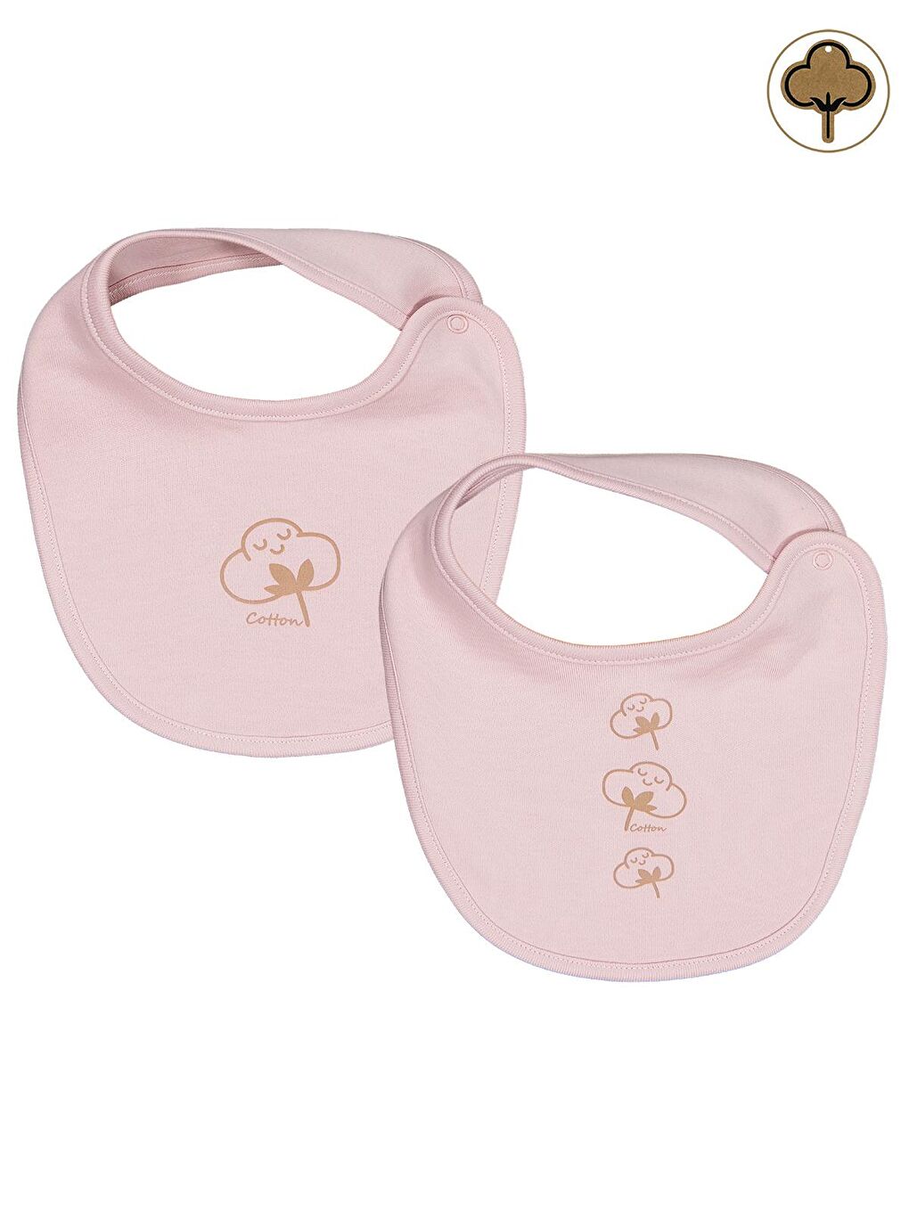 Baby Organik Pamuklu 2 Li Mama Önlüğü - Pembe Standart