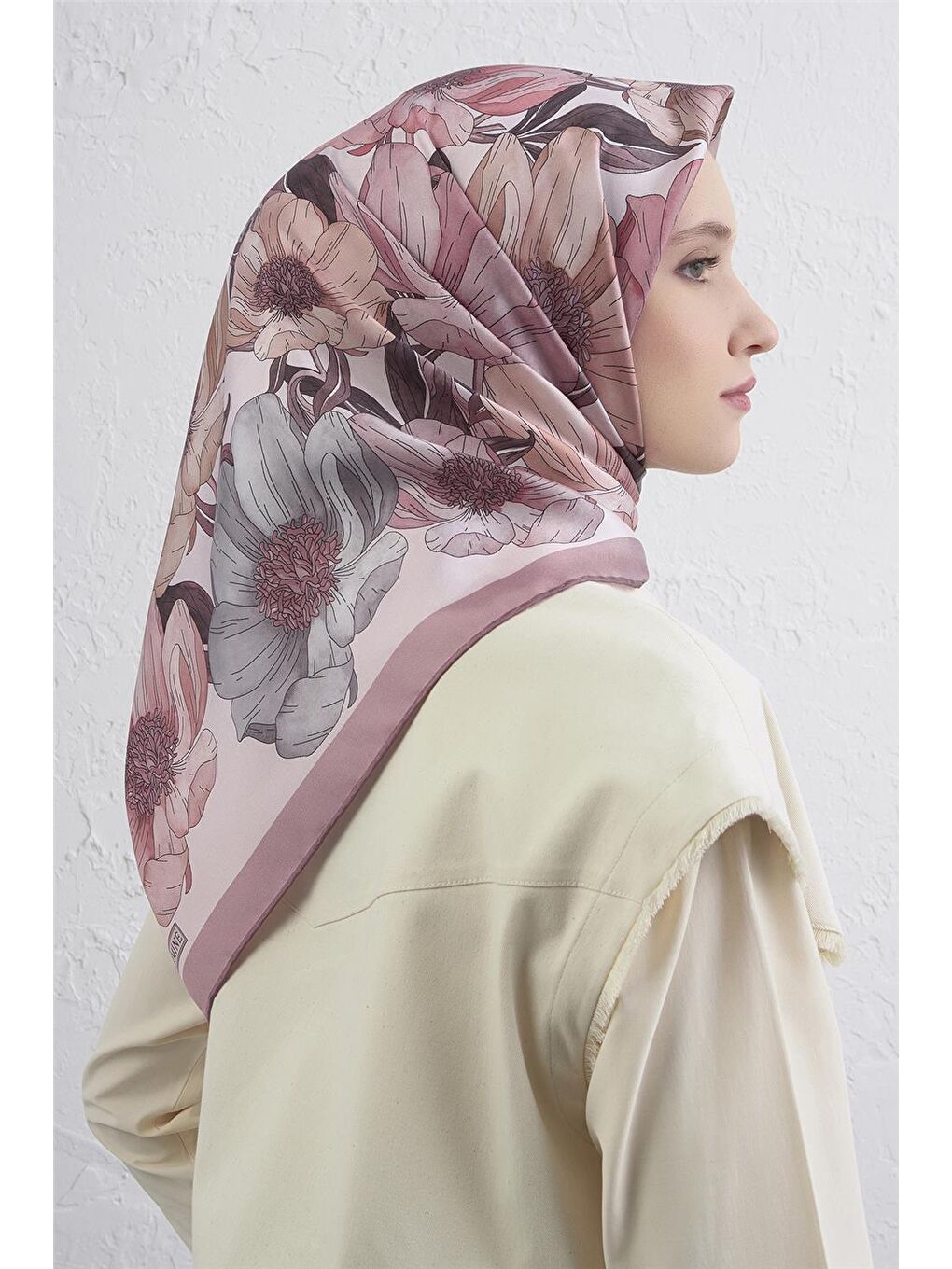 Pembe Saf İpek Sura Eşarp 9403D 82-3