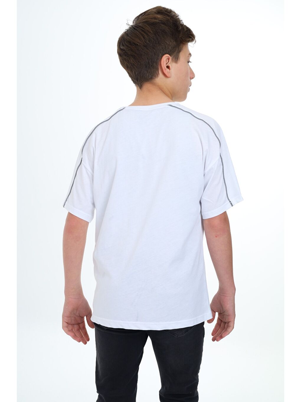 Beyaz Erkek Çocuk Baskılı Tişört-3