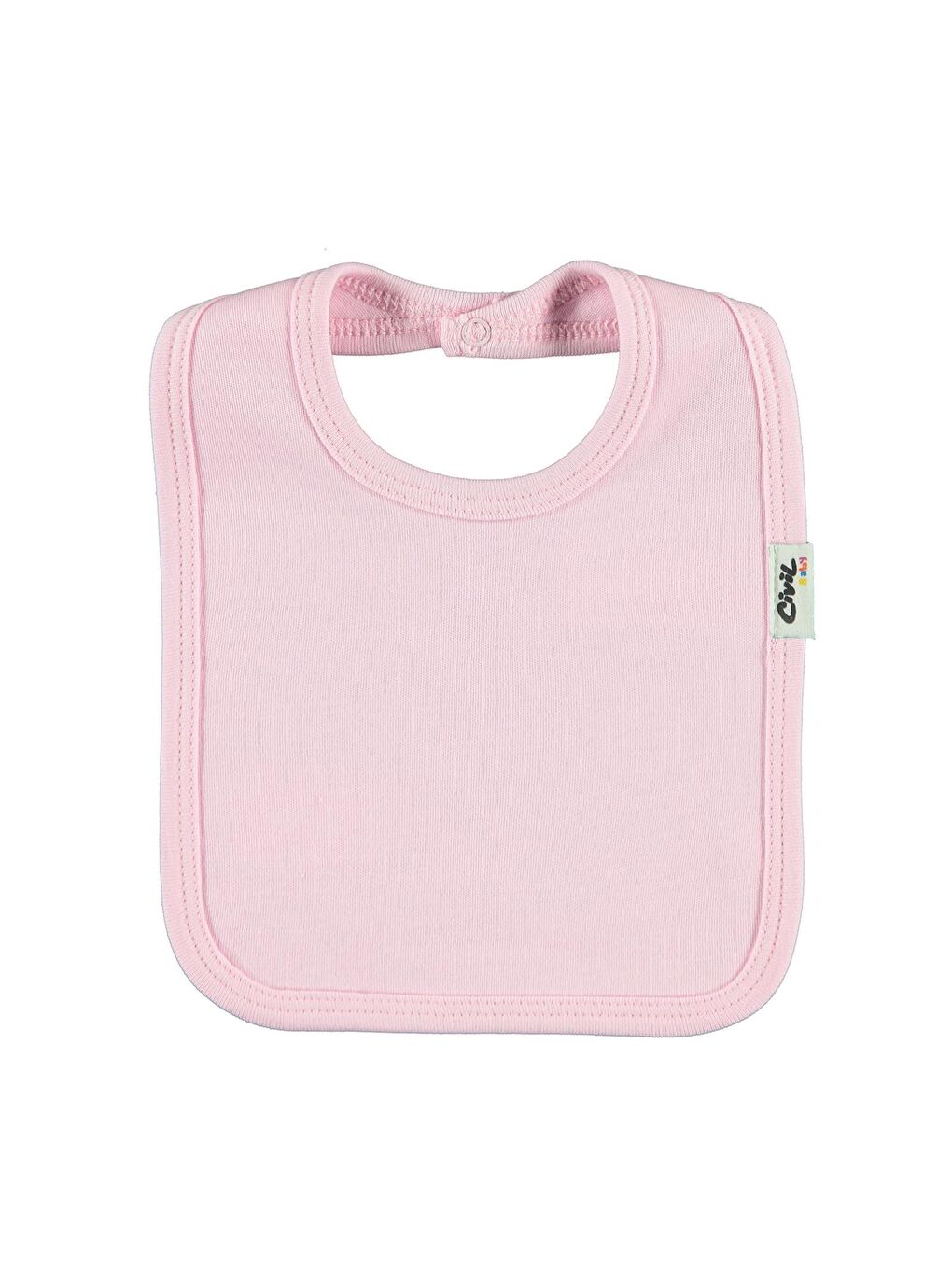 Baby Arkadan Çıtçıtlı Unisex Mama Önlük - Pembe Standart