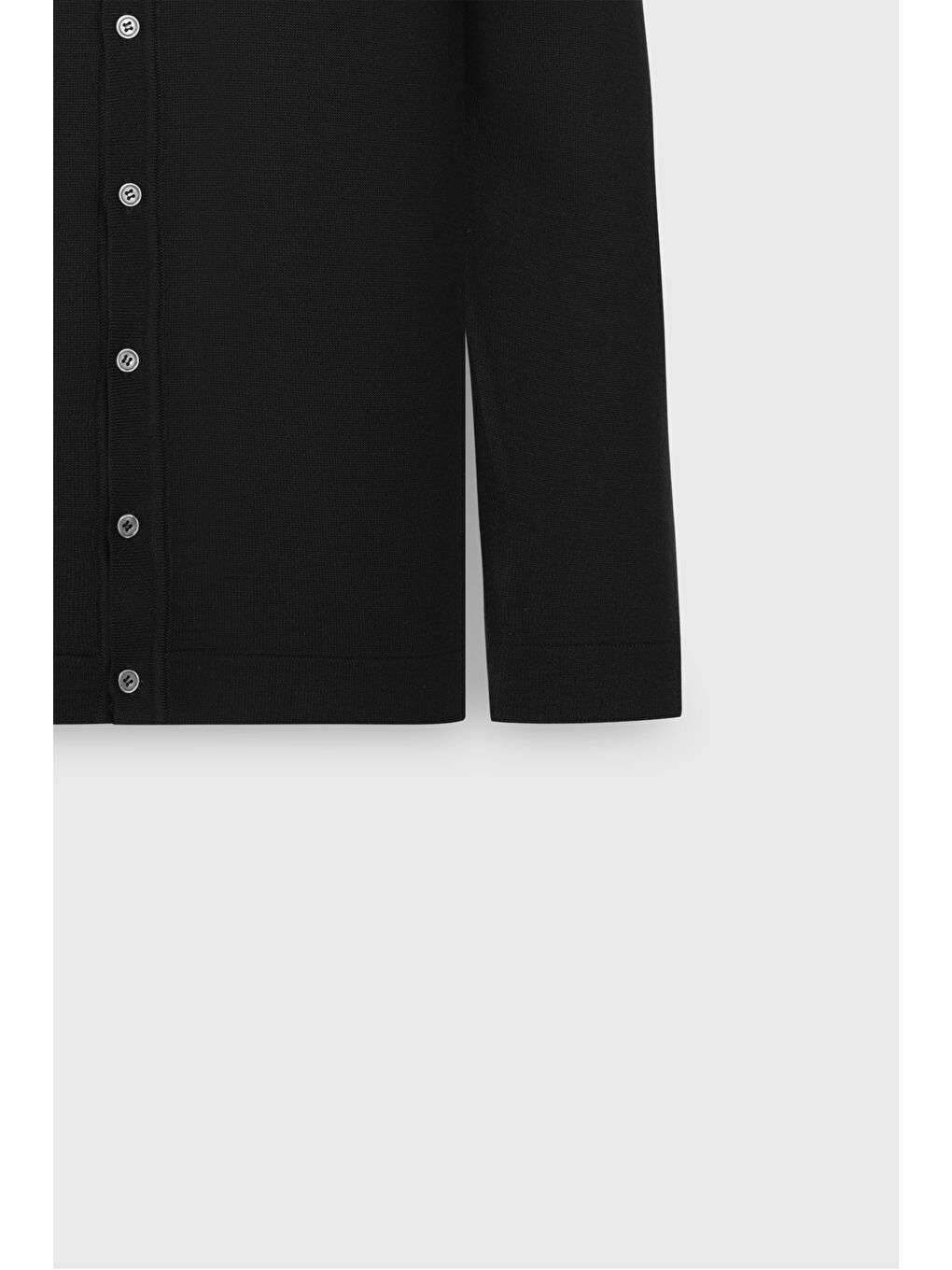 Erkek Siyah Sıcak Tutan Yünlü Standart Fit Normal Kesim Gömlek Yaka Cepli Triko Hırka-7