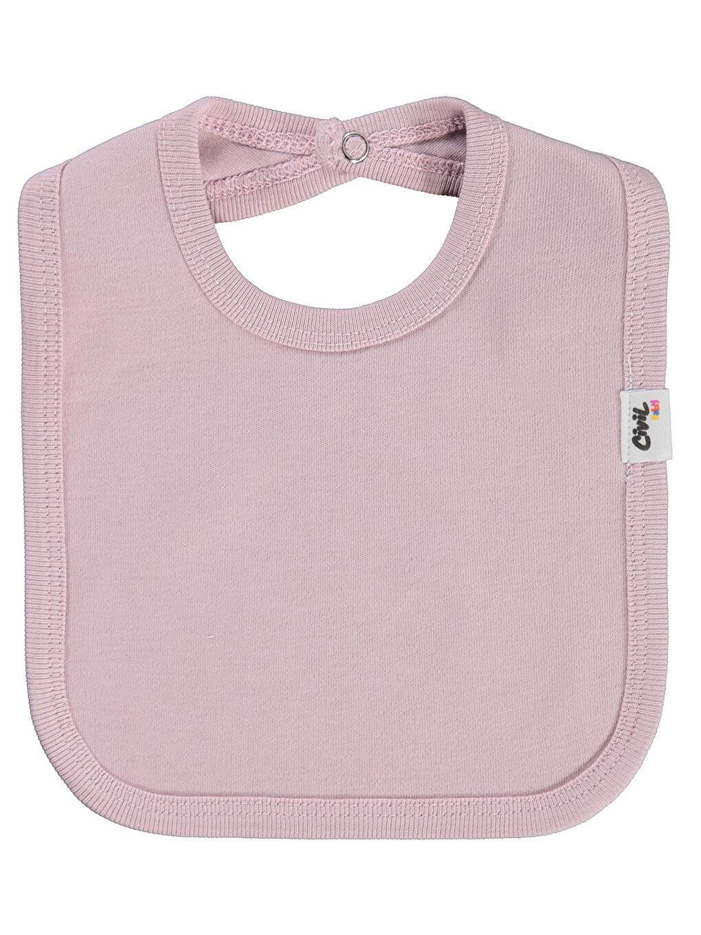 Baby Arkadan Çıtçıtlı Unisex Mama Önlük - Pembe Standart-1