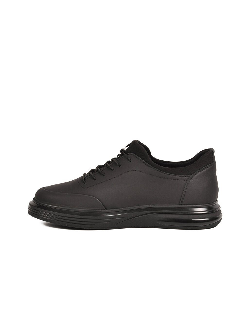 Siyah Mat Nubuk Memory Foam Erkek Casual Ayakkabı Sneaker 6630-1 M-1