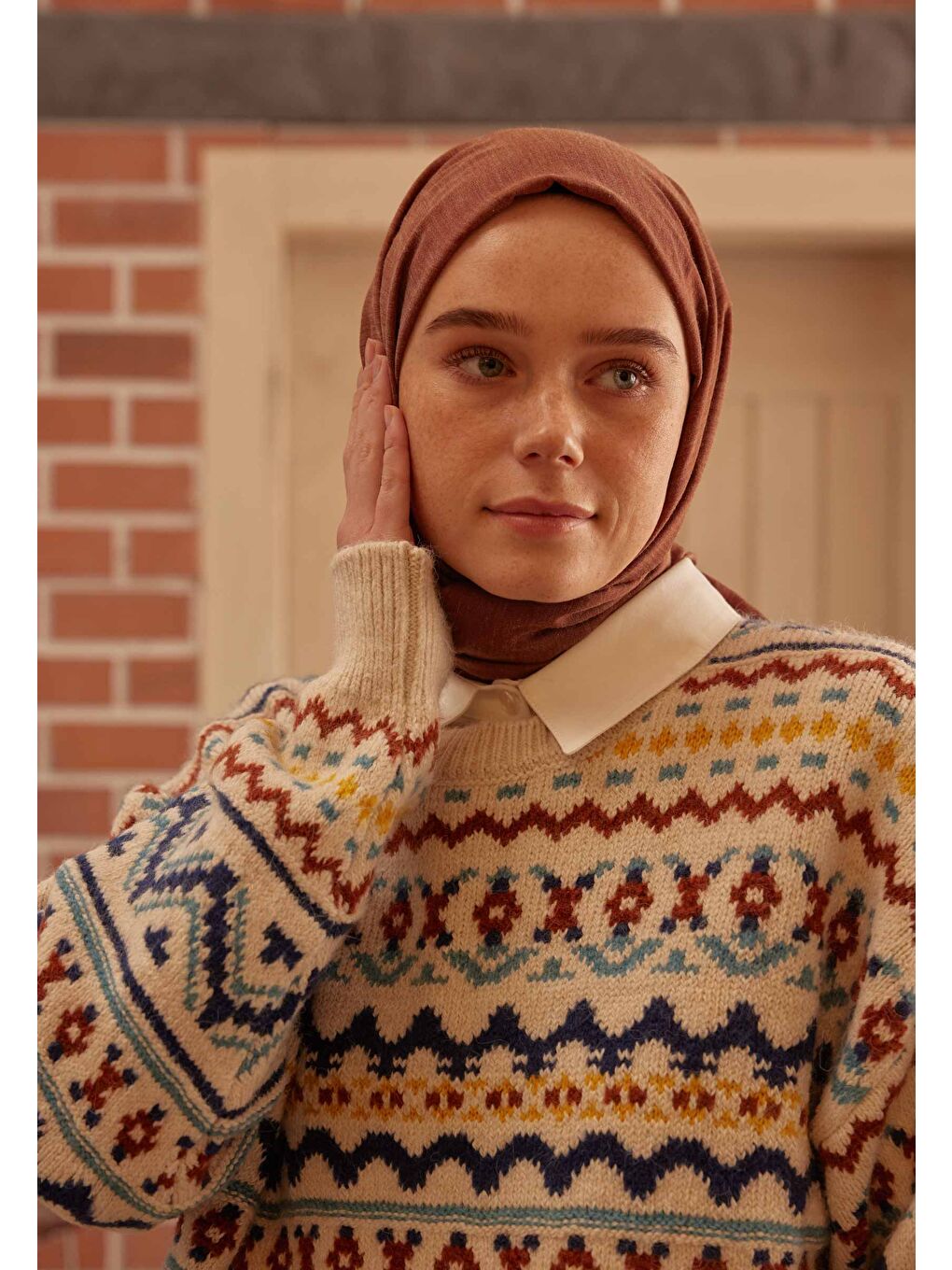 Cozy Pamuk Şal Bordo