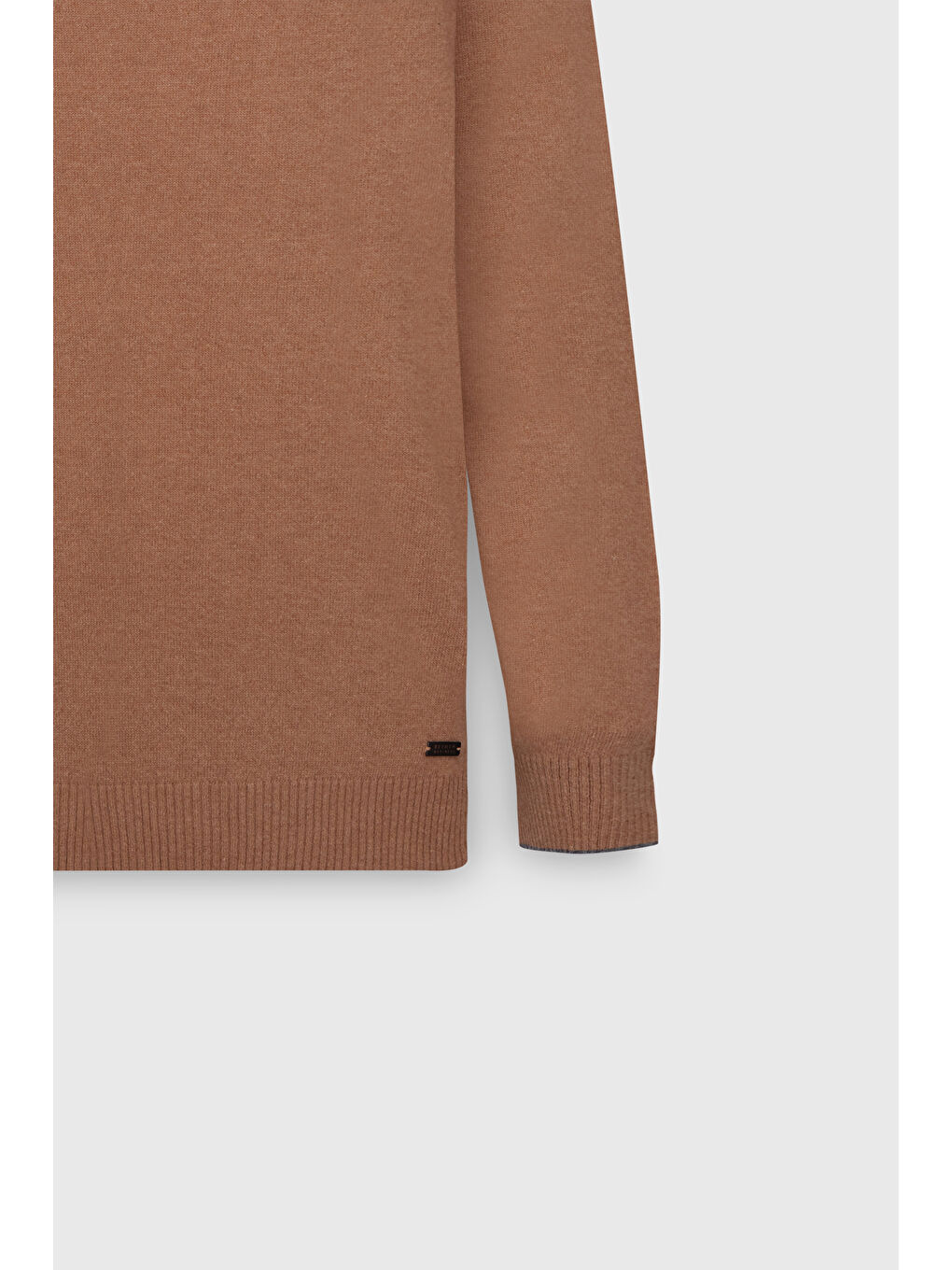 Bej Erkek Vizon Sıcak Tutan Yün Standart Fit Normal Kesim Bisiklet Yaka Triko Kazak-9