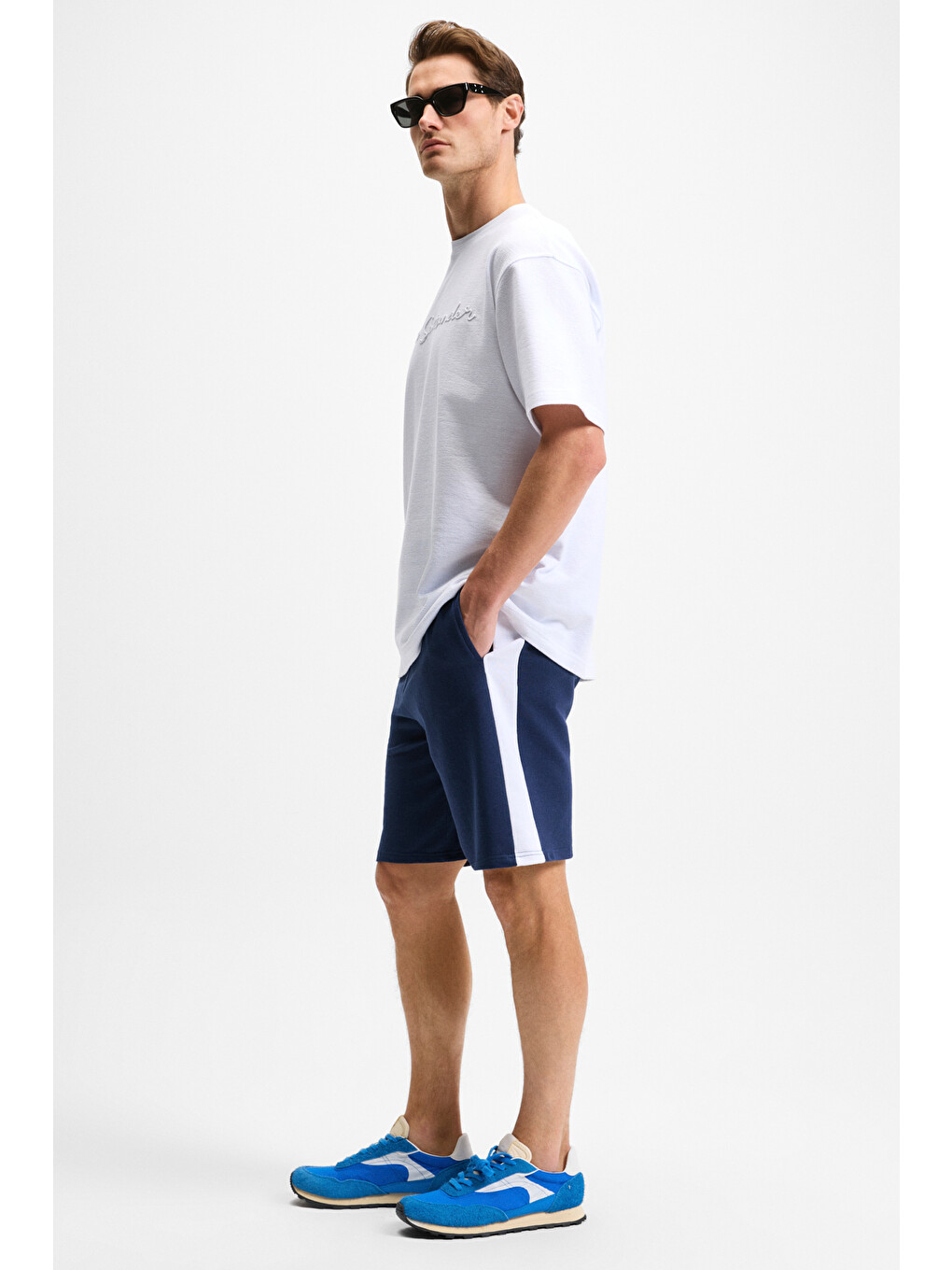 Lacivert KEPA Erkek Beli Lastikli Cepli Relaxed Fit LACİVERT Şort-1