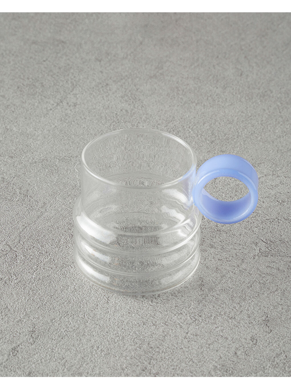 Ring Borosilikat Cam Kupa Mavi-1