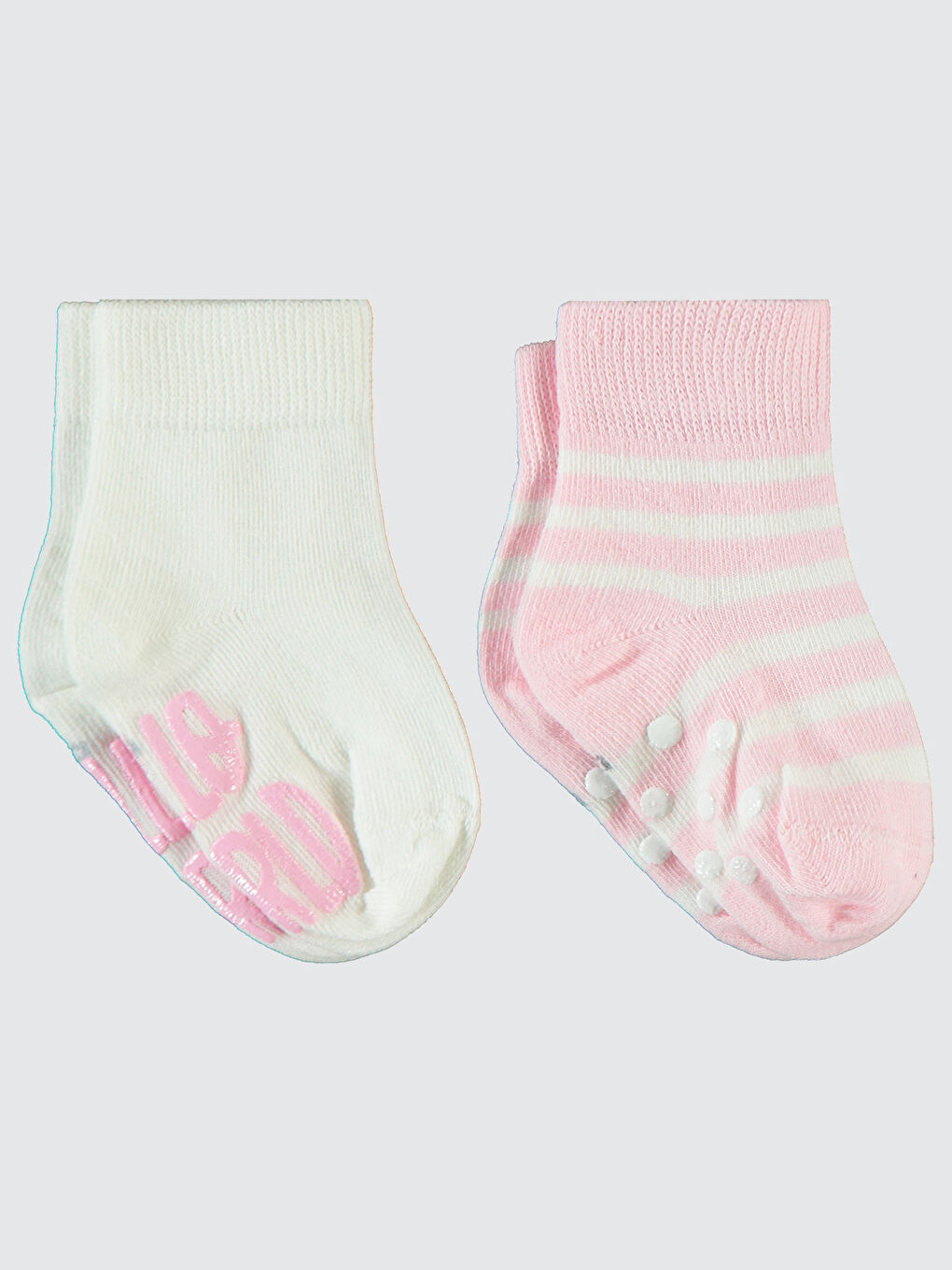 Baby Kız Bebek Kaydırmaz 2'li Çorap 6-18 Ay Pembe