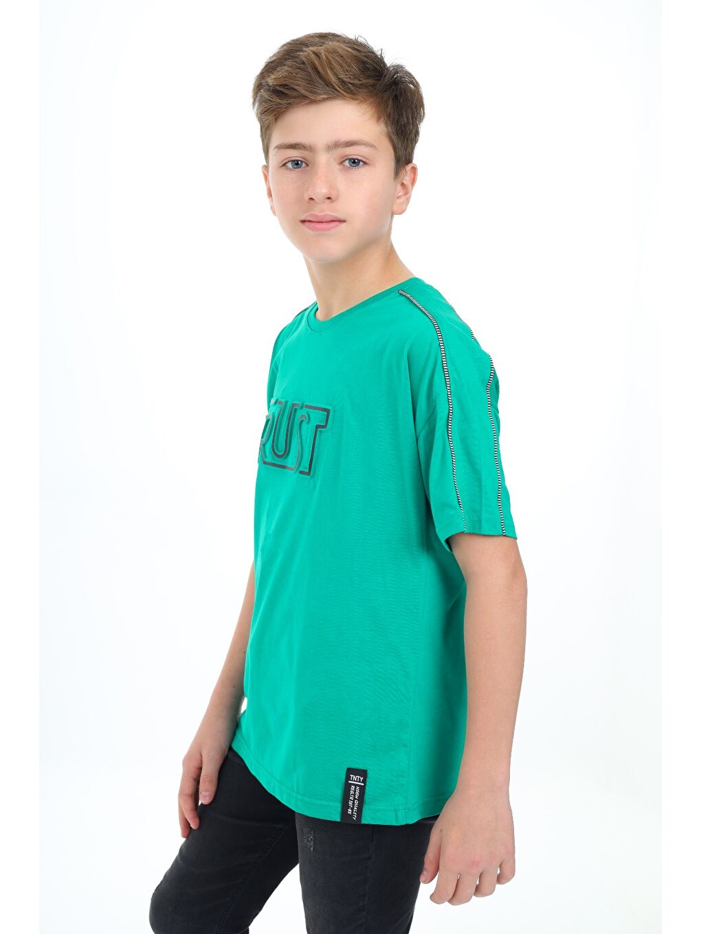 Yeşil Erkek Çocuk Baskılı Tişört-3