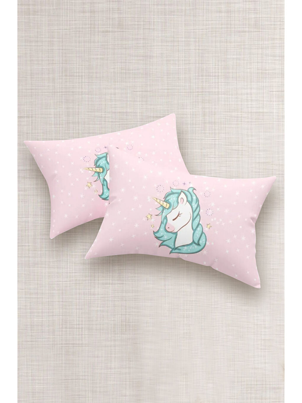 Pembe 2'li Yastık Kılıfı  50x70 cm-1