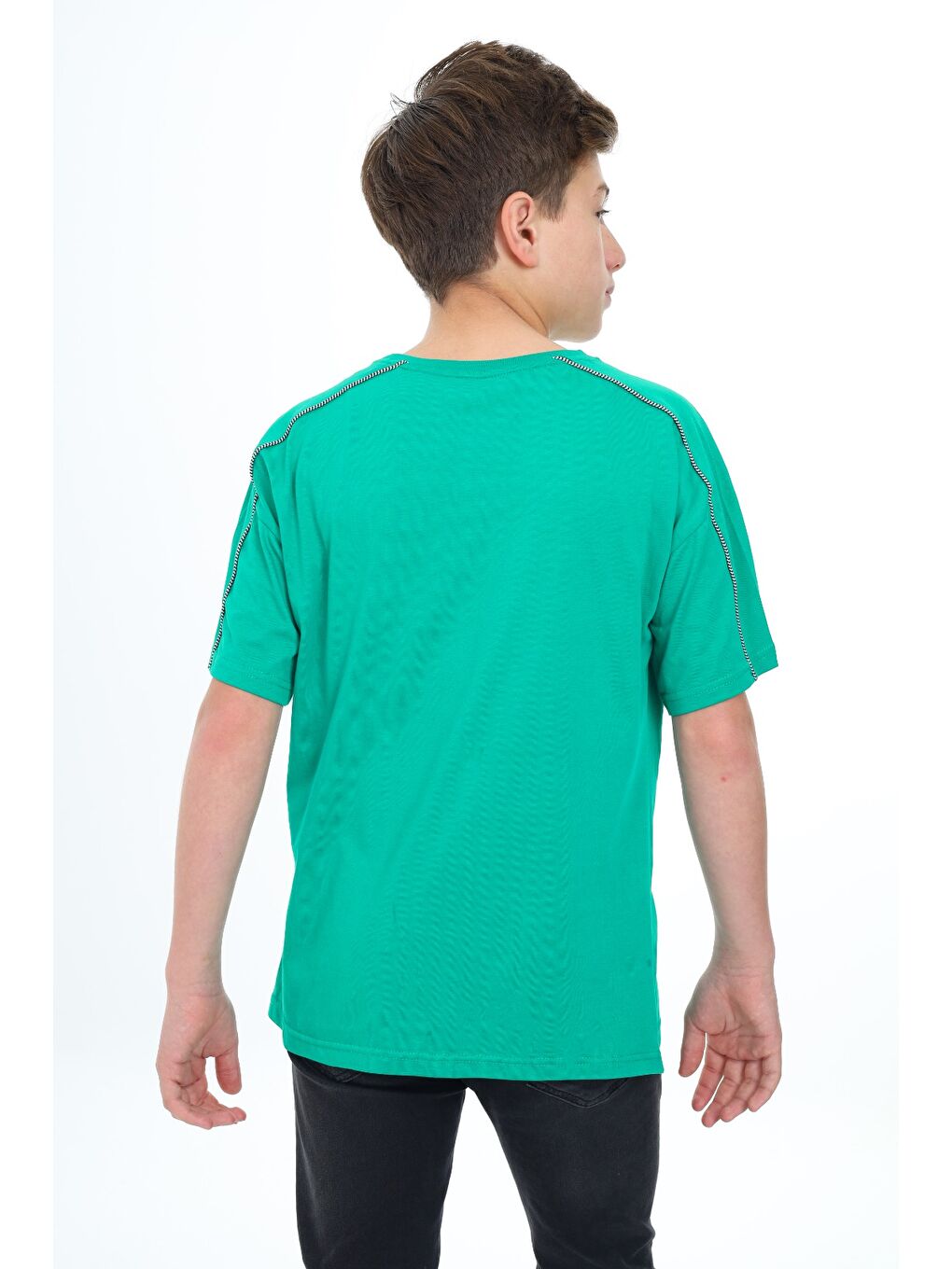 Yeşil Erkek Çocuk Baskılı Tişört-4