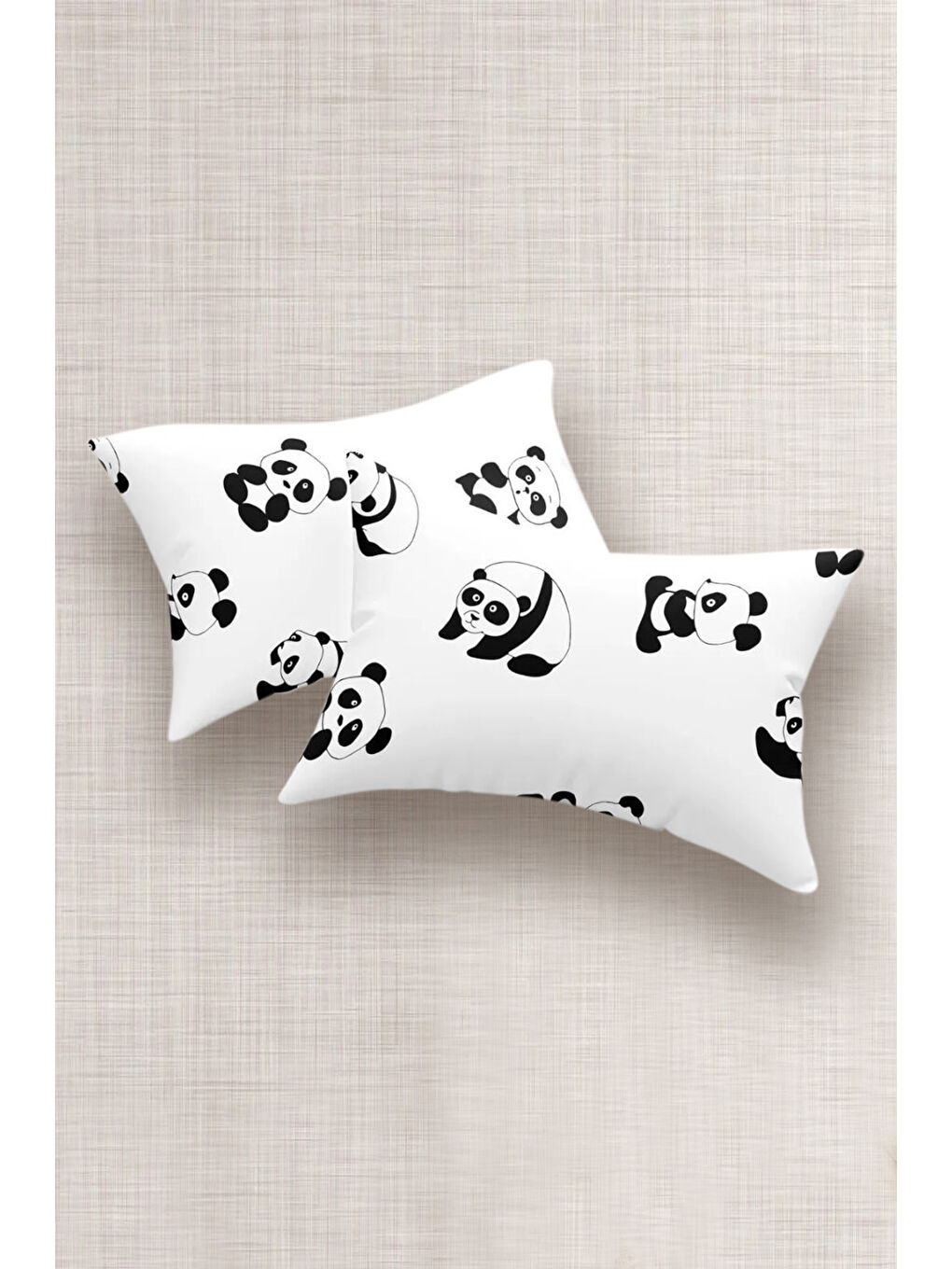 UPSTYLE 2li Yastık Kılıfı Panda Beyaz