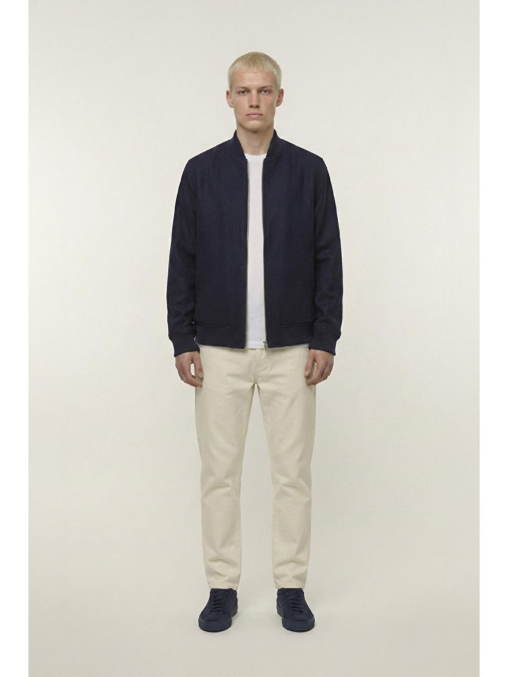 Giotelli Lacivert Regular Fit Yünlü Kolej Yaka Kaşe Erkek Mont-1