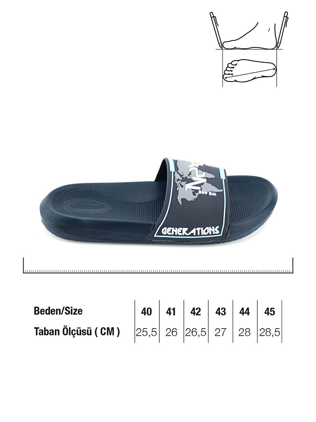 Lacivert Erkek Yazlık PU Islak Zemine Uygun Ev Banyo Bahçe Havuz Terlik-1