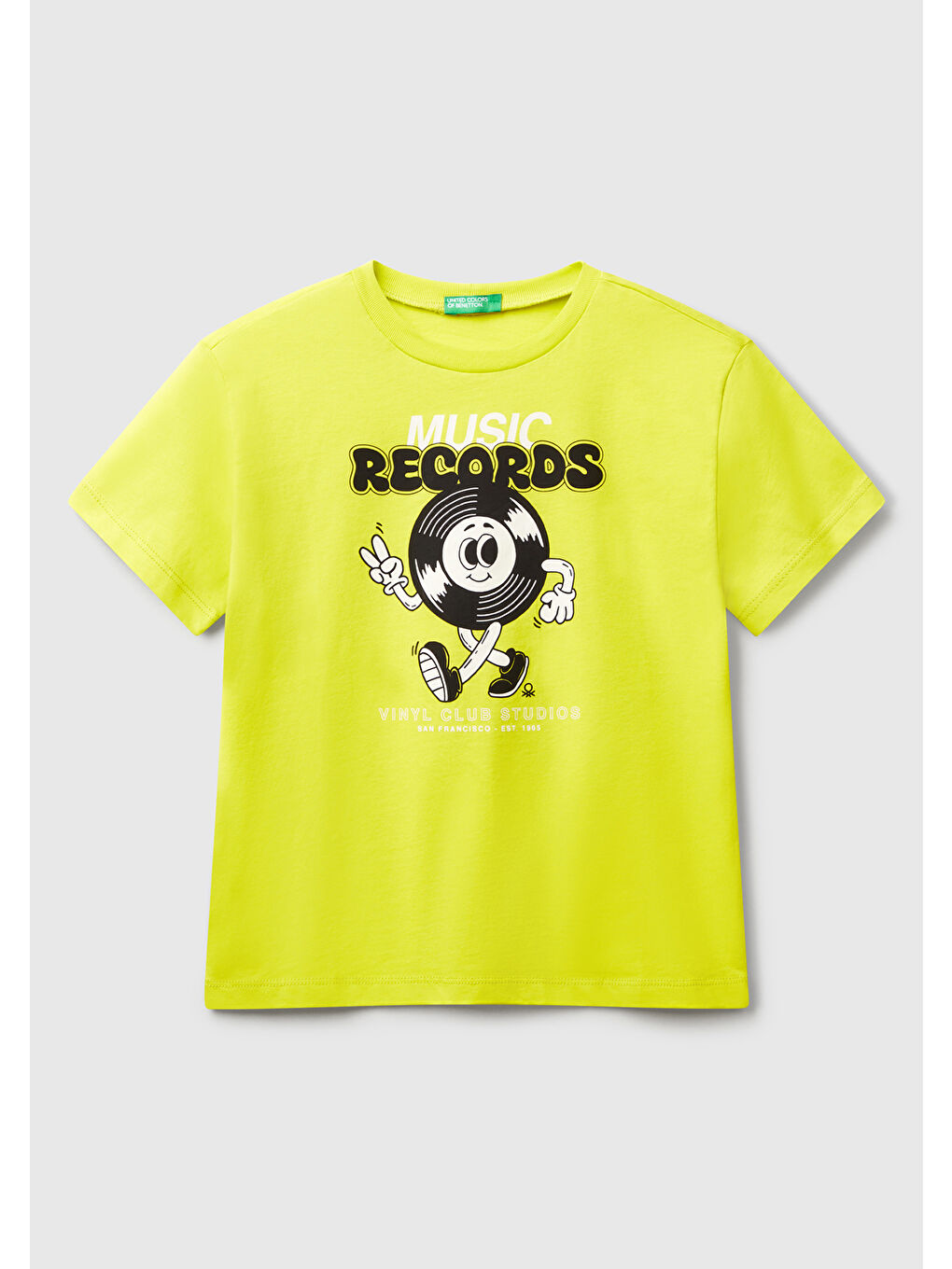 Erkek Çocuk Sarı Grafik Baskılı Kısa Kollu T-Shirt