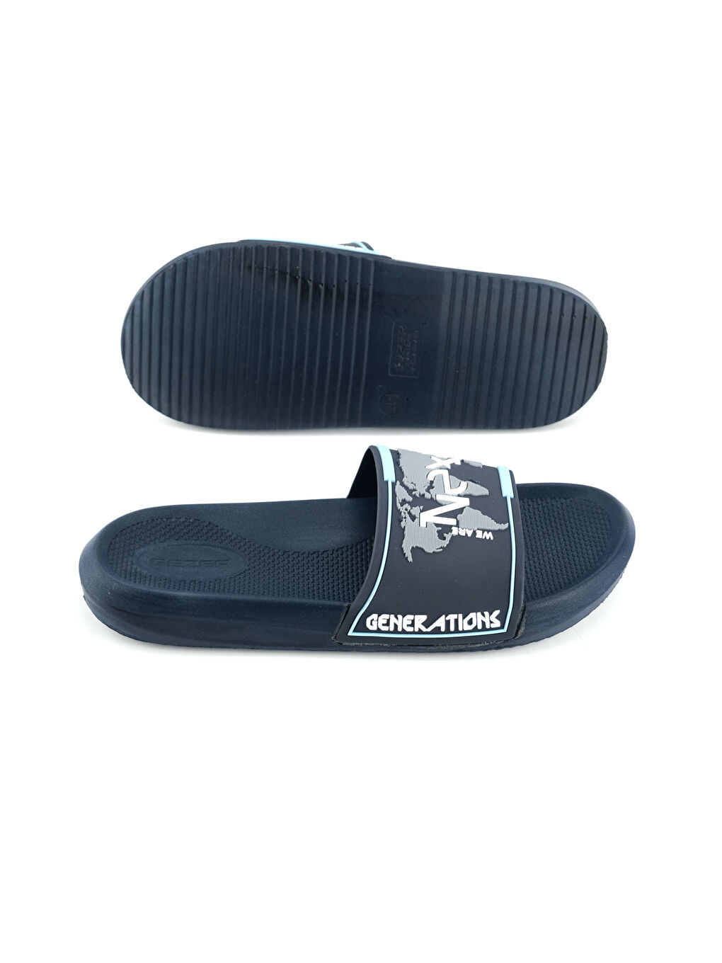 Lacivert Erkek Yazlık PU Islak Zemine Uygun Ev Banyo Bahçe Havuz Terlik-4