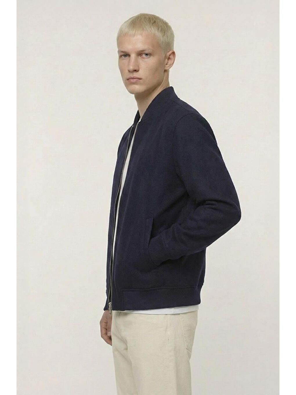 Giotelli Lacivert Regular Fit Yünlü Kolej Yaka Kaşe Erkek Mont-2