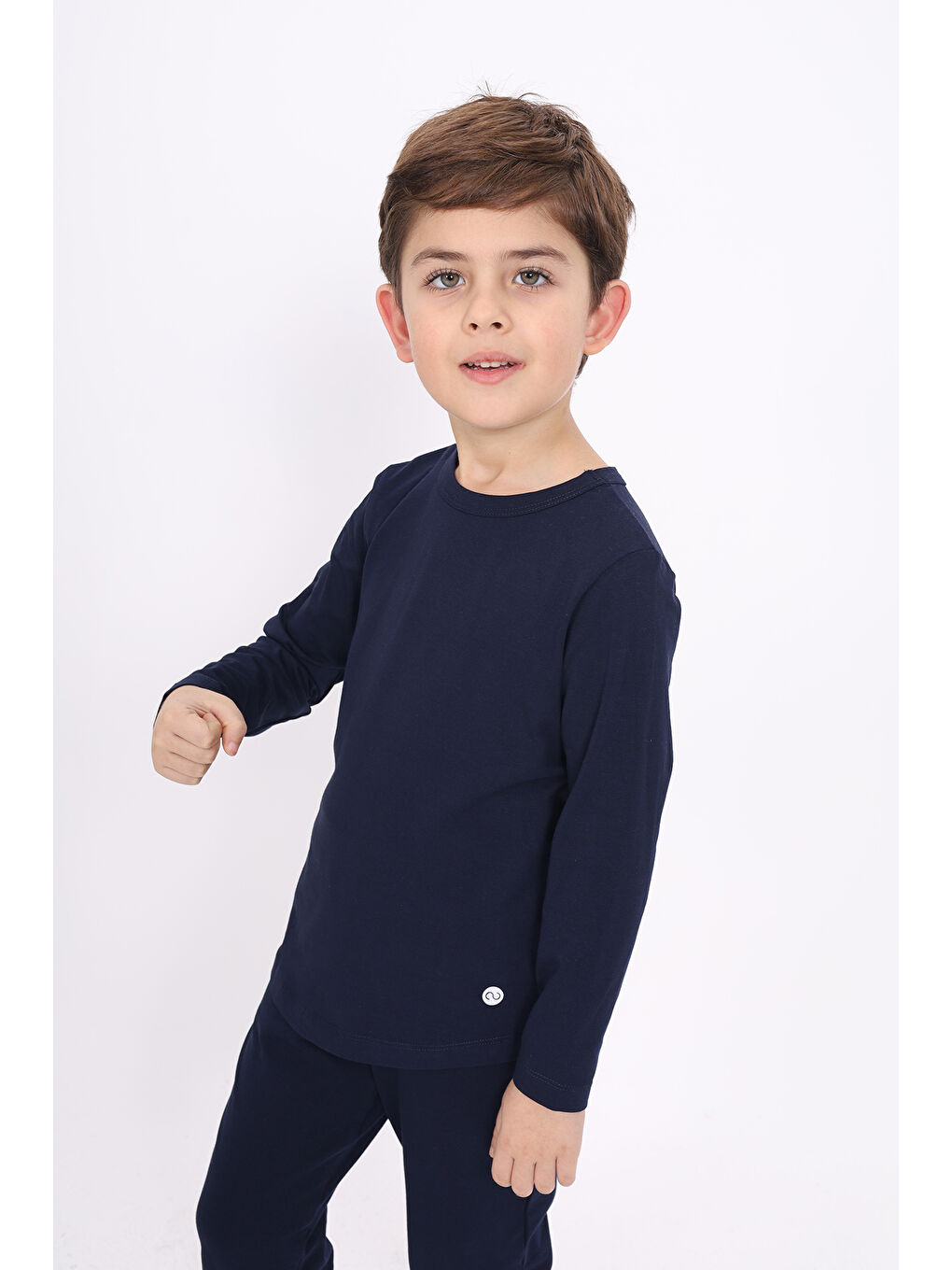 Lacivert Kız Çocuk Baskılı Tişört-2