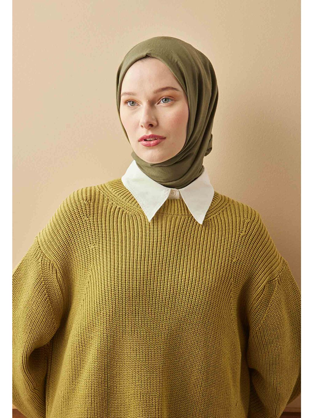 Pamuk Crash Şal Haki-1