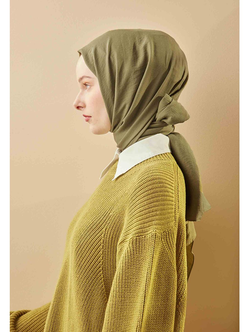 Pamuk Crash Şal Haki-3