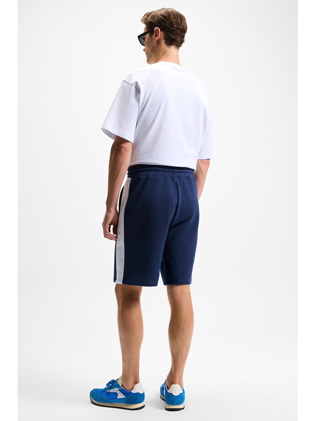 Lacivert KEPA Erkek Beli Lastikli Cepli Relaxed Fit LACİVERT Şort-4