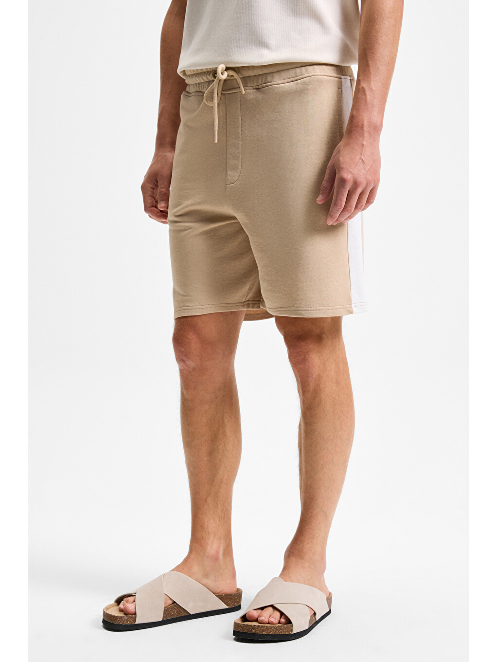 Bej KEPA Erkek Beli Lastikli Cepli Relaxed Fit BEJ Şort-1