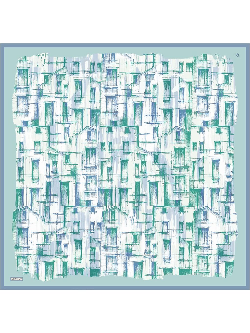 Yeşil Leopar Desenli Saf İpek Twill Eşarp 9350 22