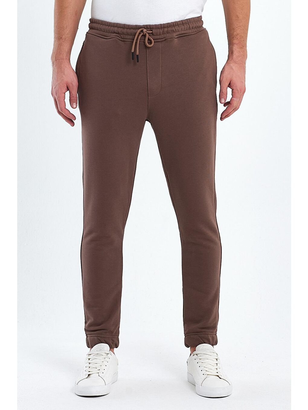 Kahverengi Lastikli Erkek Alt Eşofman