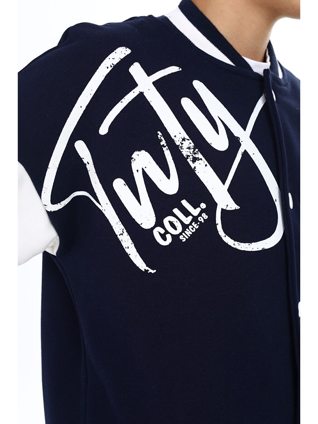 Lacivert Erkek Çocuk Baskılı Kolej Hırka-3