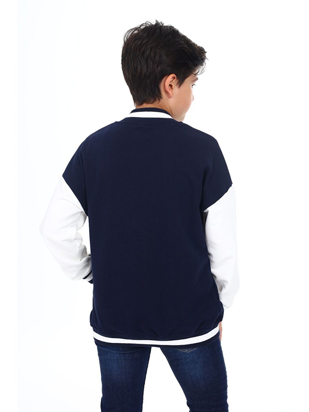 Lacivert Erkek Çocuk Baskılı Kolej Hırka-4