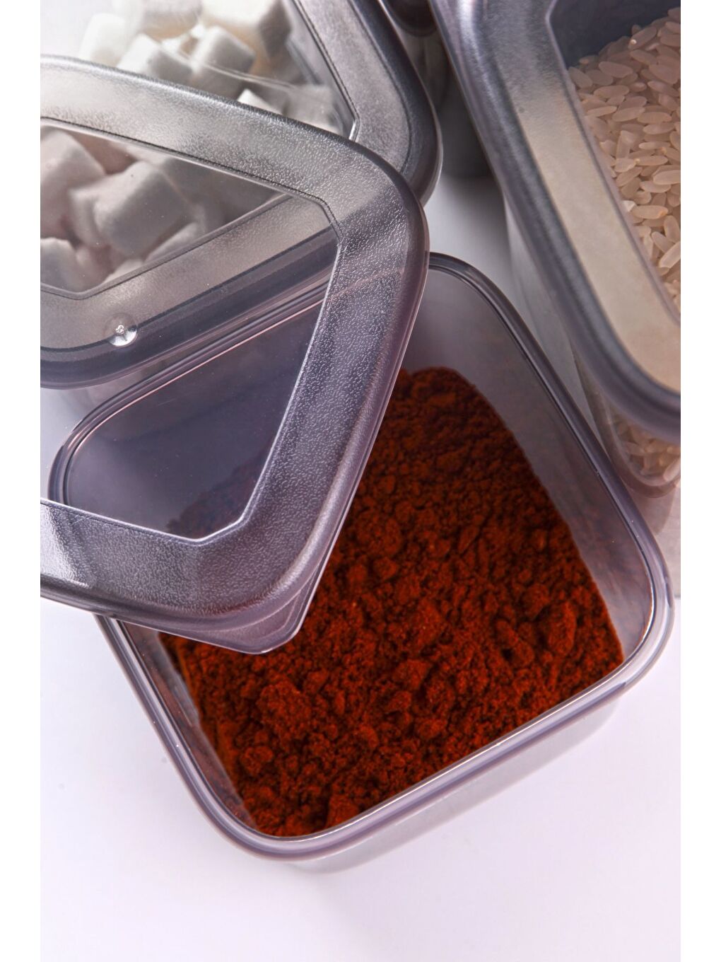 Etiketli 12'li Antrasit Ekonomik Kırılmaz Saklama Kabı Seti 6x0,5/4x1,2/2x1,75 Lt.-2