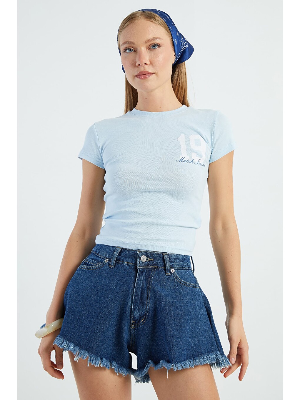 Mavi 19 Baskılı Slim Fit Tişört