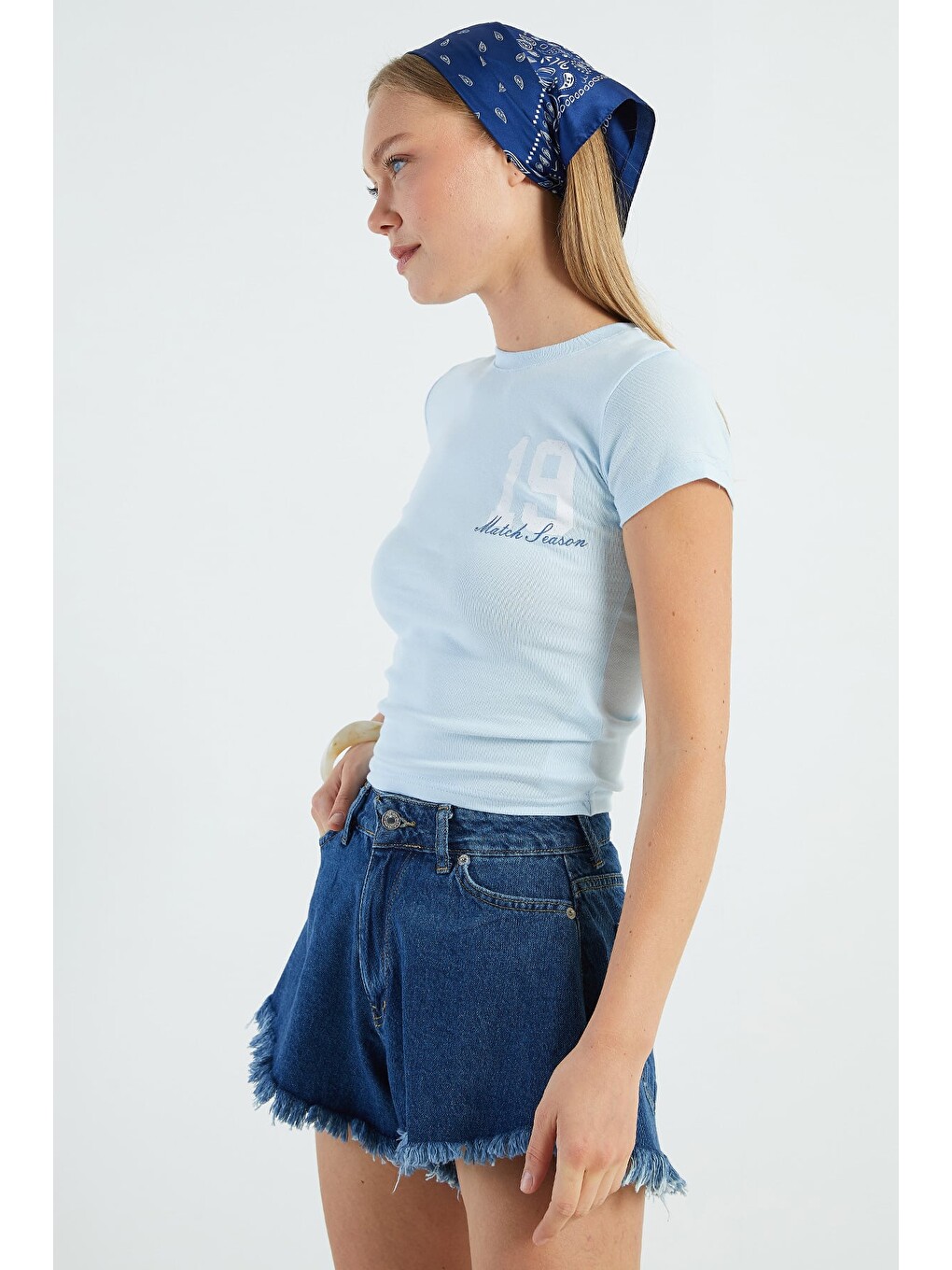 Mavi 19 Baskılı Slim Fit Tişört-2
