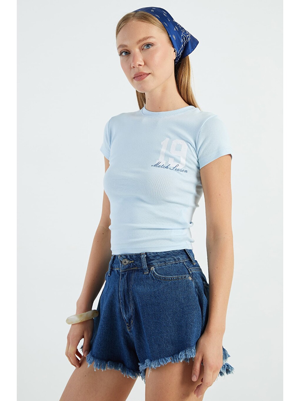 Mavi 19 Baskılı Slim Fit Tişört-3