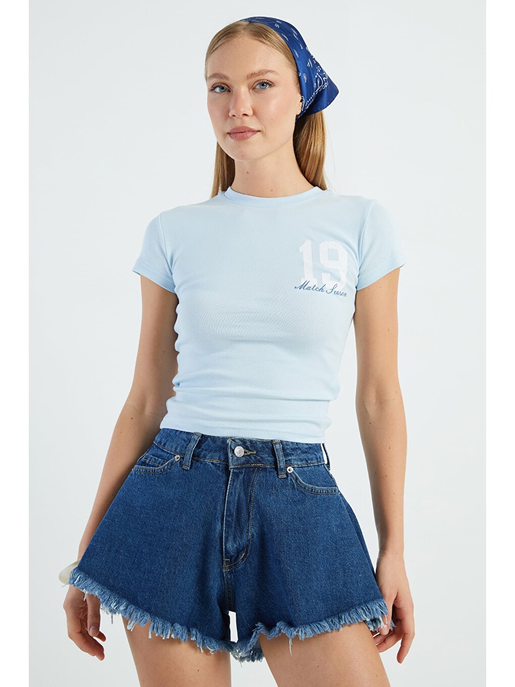 Mavi 19 Baskılı Slim Fit Tişört-4