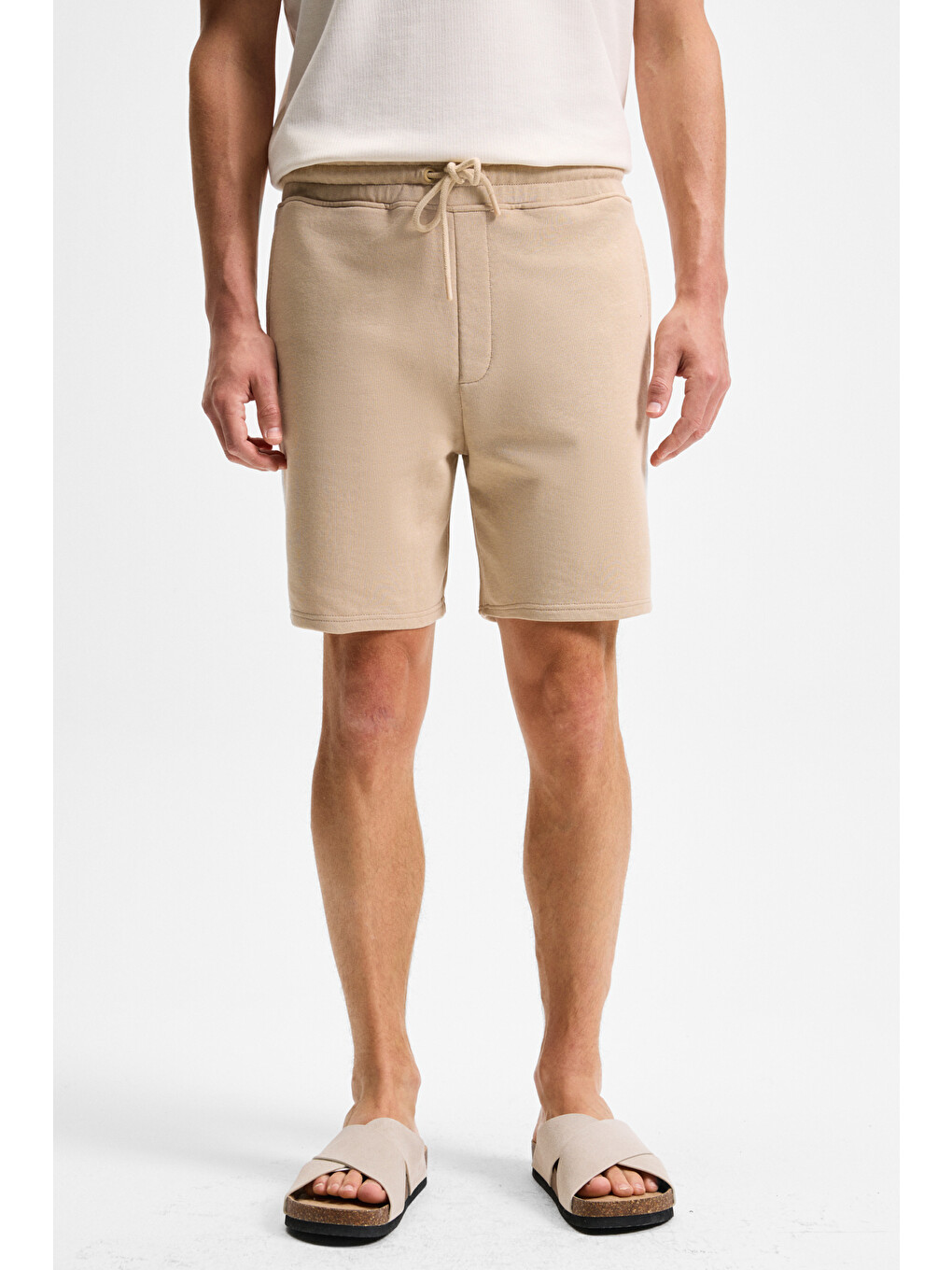 Bej KEPA Erkek Beli Lastikli Cepli Relaxed Fit BEJ Şort-2