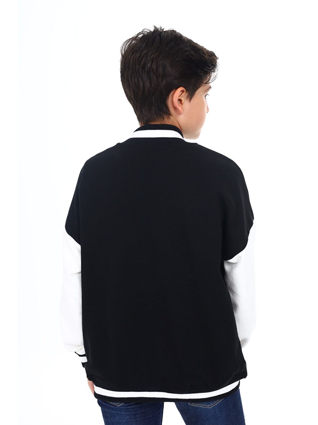 Siyah Erkek Çocuk Baskılı Kolej Hırka-3