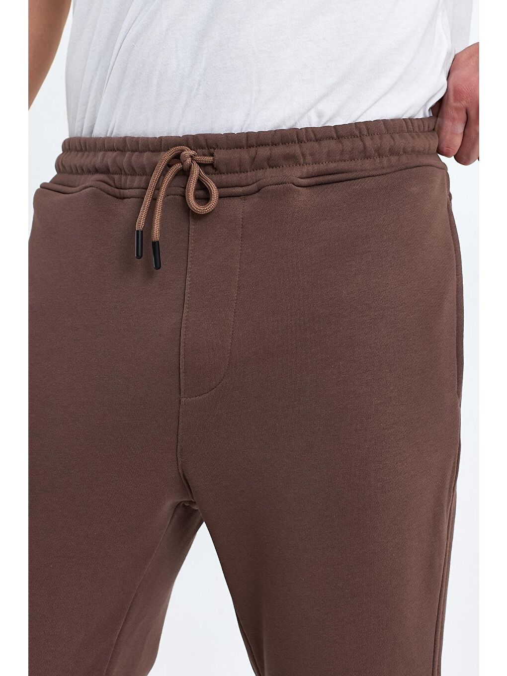 Kahverengi Lastikli Erkek Alt Eşofman-4