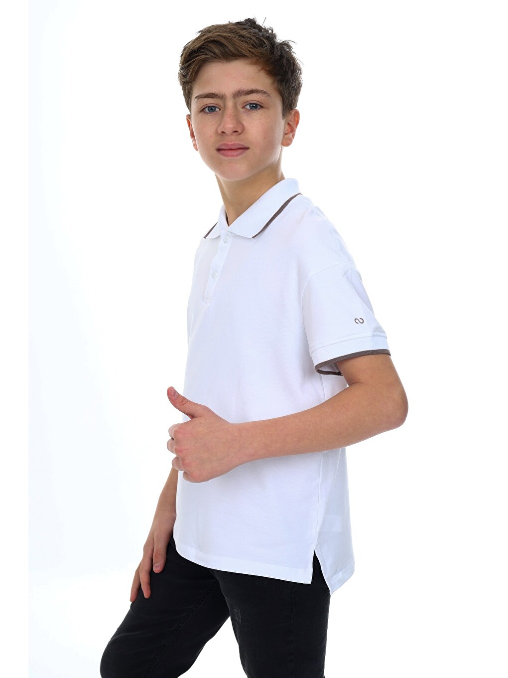 Beyaz Erkek Çocuk Baskılı Tişört-1