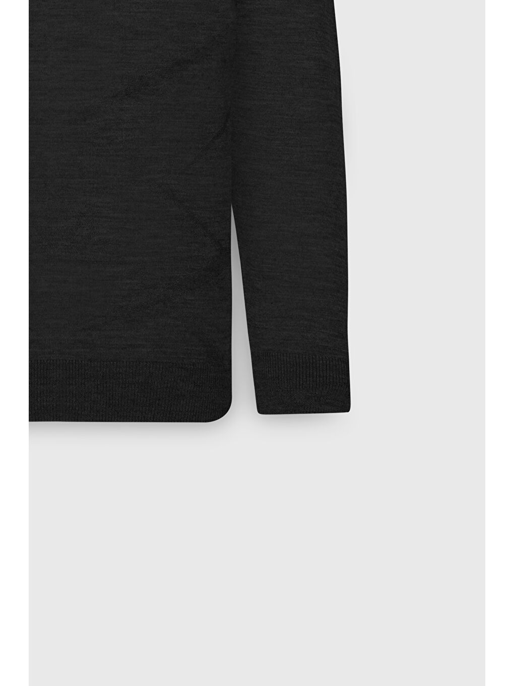 Erkek Siyah Sıcak Tutan Yün Standart Fit Normal Kesim Polo Yaka Jakarlı Triko Kazak-7