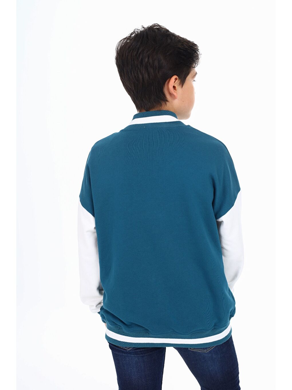 Petrol Erkek Çocuk Baskılı Kolej Hırka-3