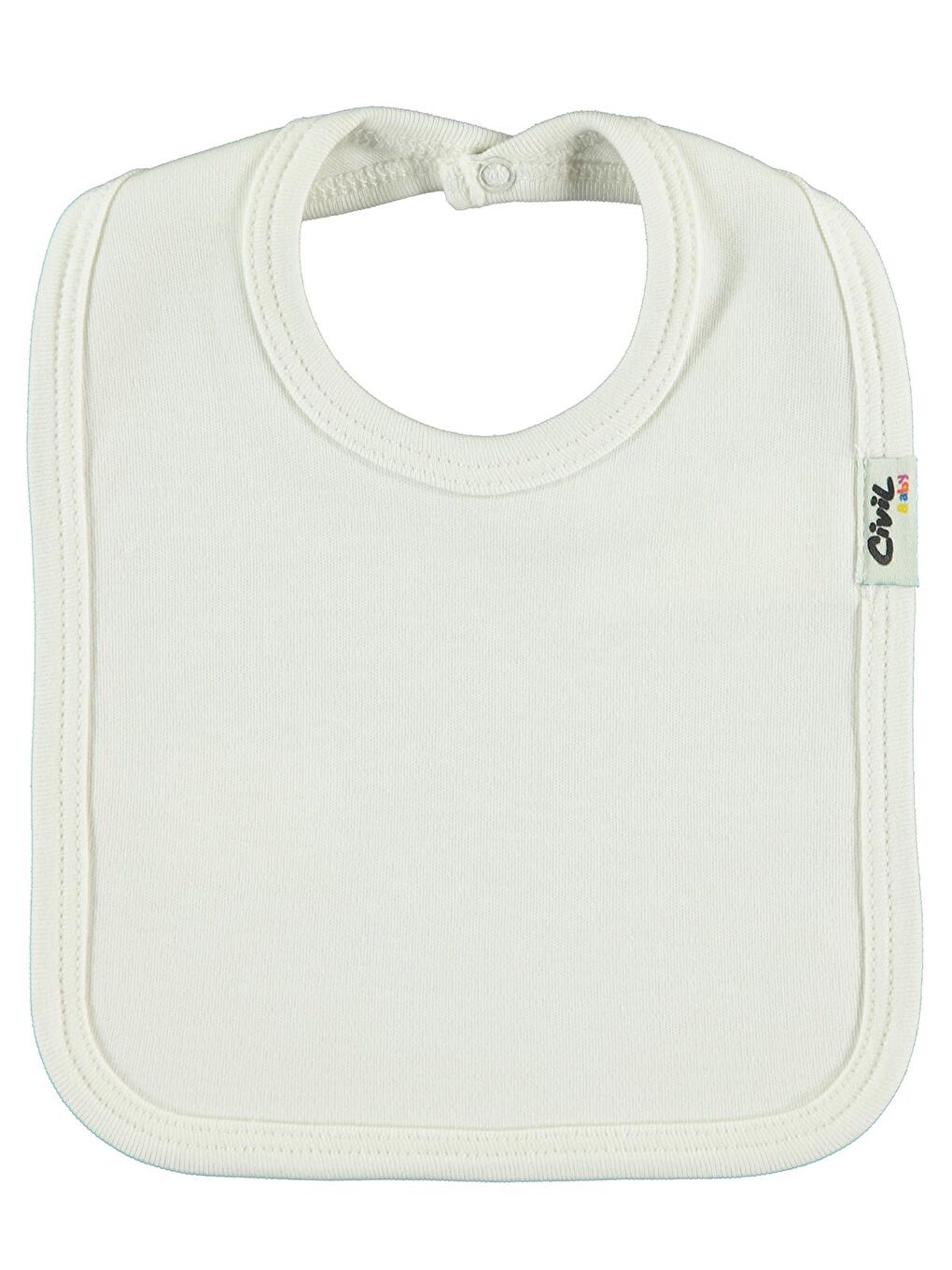 Baby Arkadan Çıtçıtlı Unisex Mama Önlük - Ekru Standart